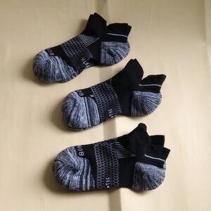 3-Pack | Bombas Women's Running Ankle Socks Black Size M Premium Comfort